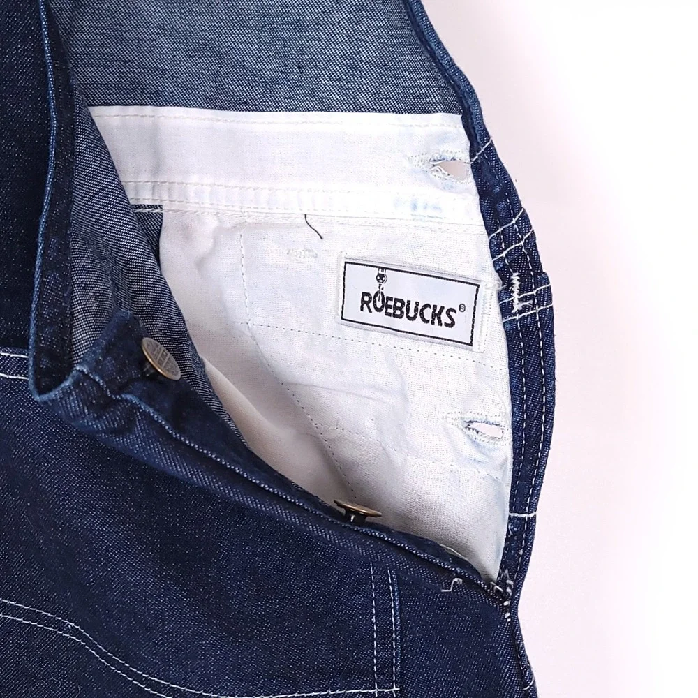 Roebucks Mens Indigo Denim Bib Overalls Dark Wash Workwear 46x32 Style‎ 12304